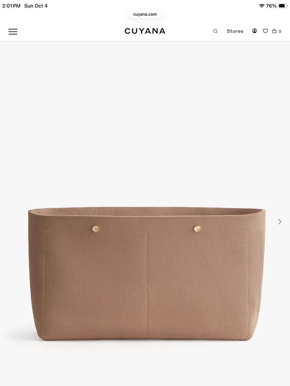 Cuyana Classic Easy Tote Insert Cappuccino